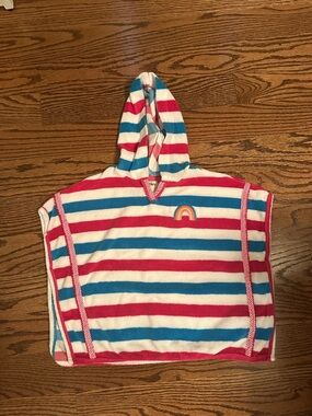 Hatley Striped Hooded Poncho, Sz 3
